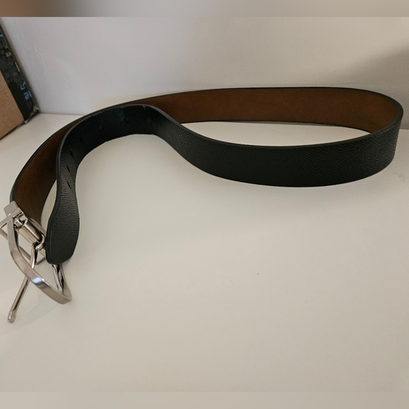 Calvin Klein Black and Brown Belt with Silver Buckle - Picture 4 of 5